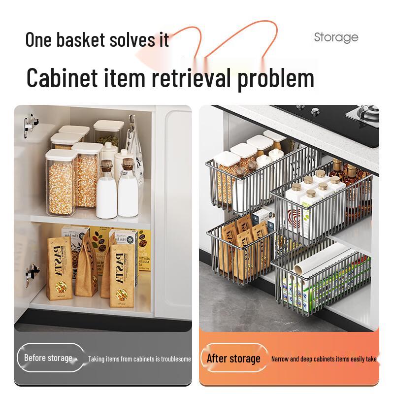 miflame Pull-out Kitchen Cabinet Organizer Set