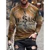Уникальная футболка с длинным рукавом с графическим принтом «Иисус спас мою жизнь», стильная осенняя мужская одежда, вдохновленная христианской верой