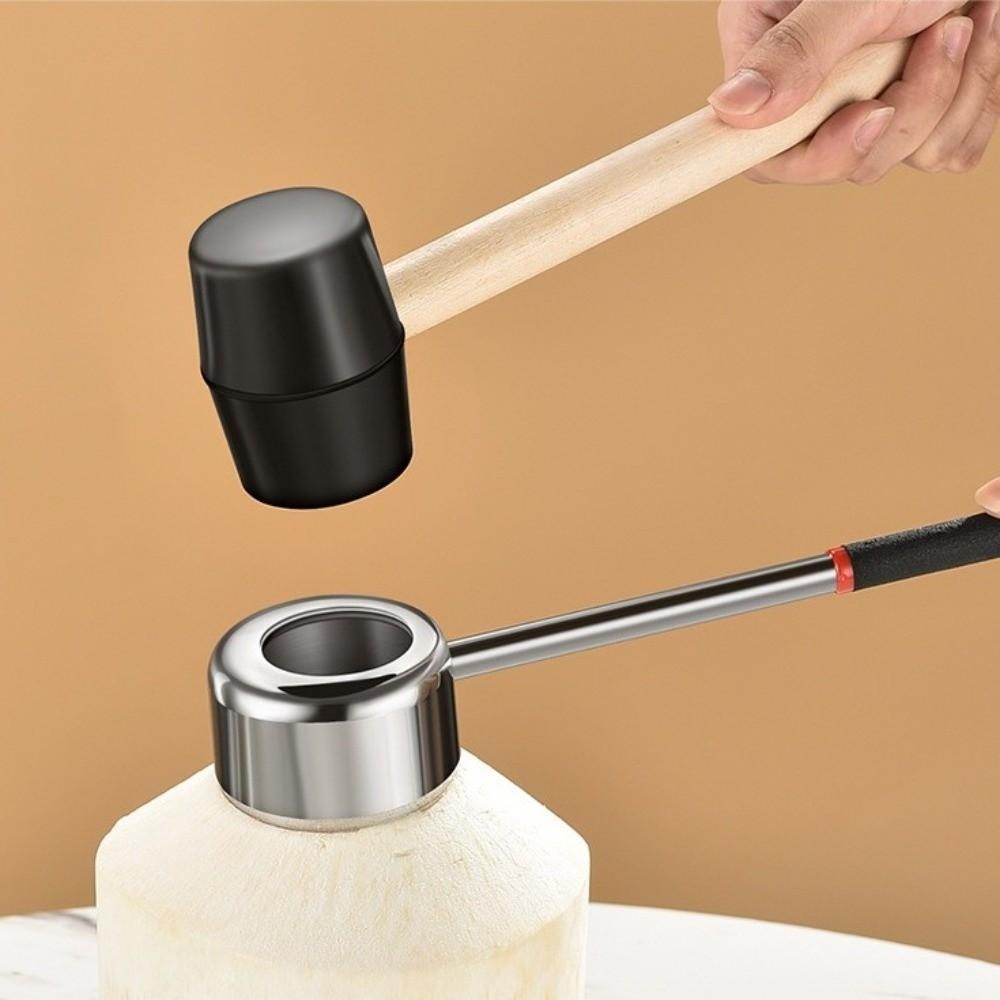 Stainless Steel Coconut Opener Tools Rubber Hammer Hand Hole Puncher  Coconut Water Enthusiasts