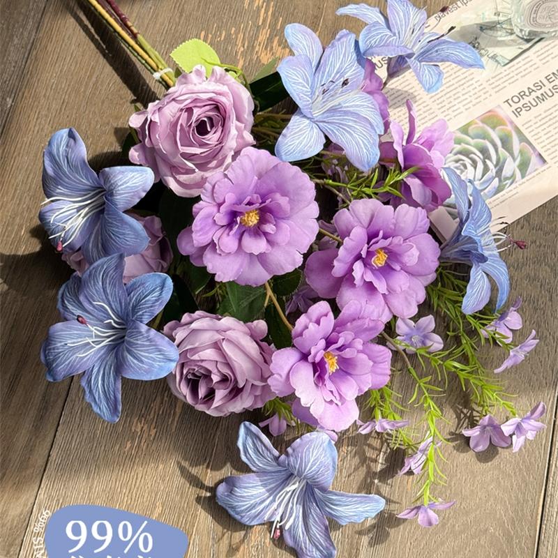 Французские Роскошные Искусственные Цветы Искусственные Имитированные Букеты Цветов Высококлассные Реалистичные Реквизиты для Фотографии День Матери Свадебный Декор