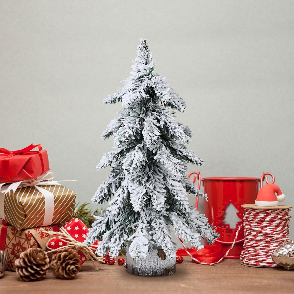 With Lights Artificial Christmas Tree PVC Material Flocking Christmas Tree Holiday Decor