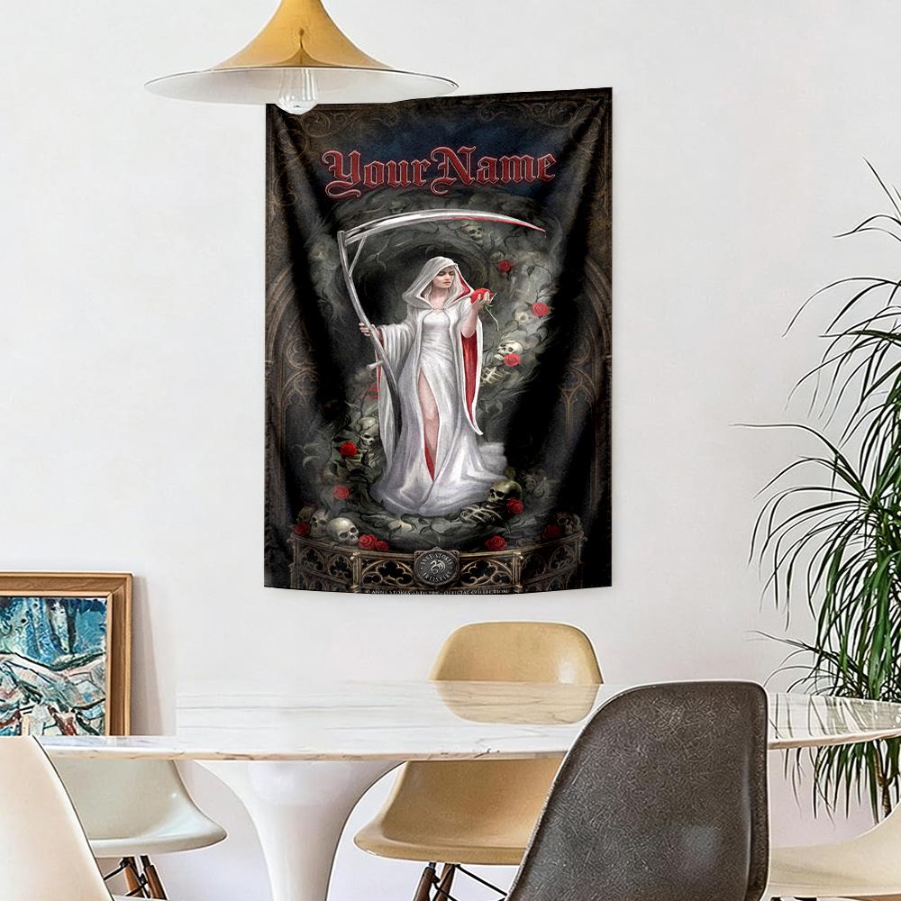 Gothic Illustrations Custom Your Name Wall Decor Tapestry Art For Pet Memorial Birthdaywedding Party Backdrop Family Gift