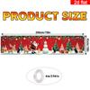 Extra Large 18x78in Christmas Party Banner, Red Golden Santa Mrs Claus Snowman Reindeer Penguin Snowflake Pattern, Heavy-Duty Polyester Decoration