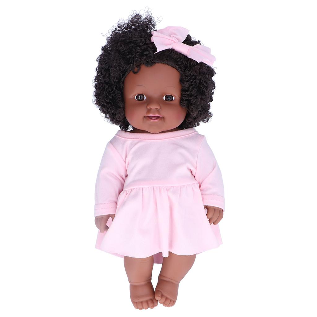 12in Black Baby Girl Doll Afro Hair Realistic African Girl Doll Christmas Gift for KidsQ12-082C
