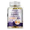 Мягкие капсулы с витамином D3+K2 поддерживают здоровье костей, функцию иммунной системы и сердечно-сосудистую систему.. 120 мягких капсул.