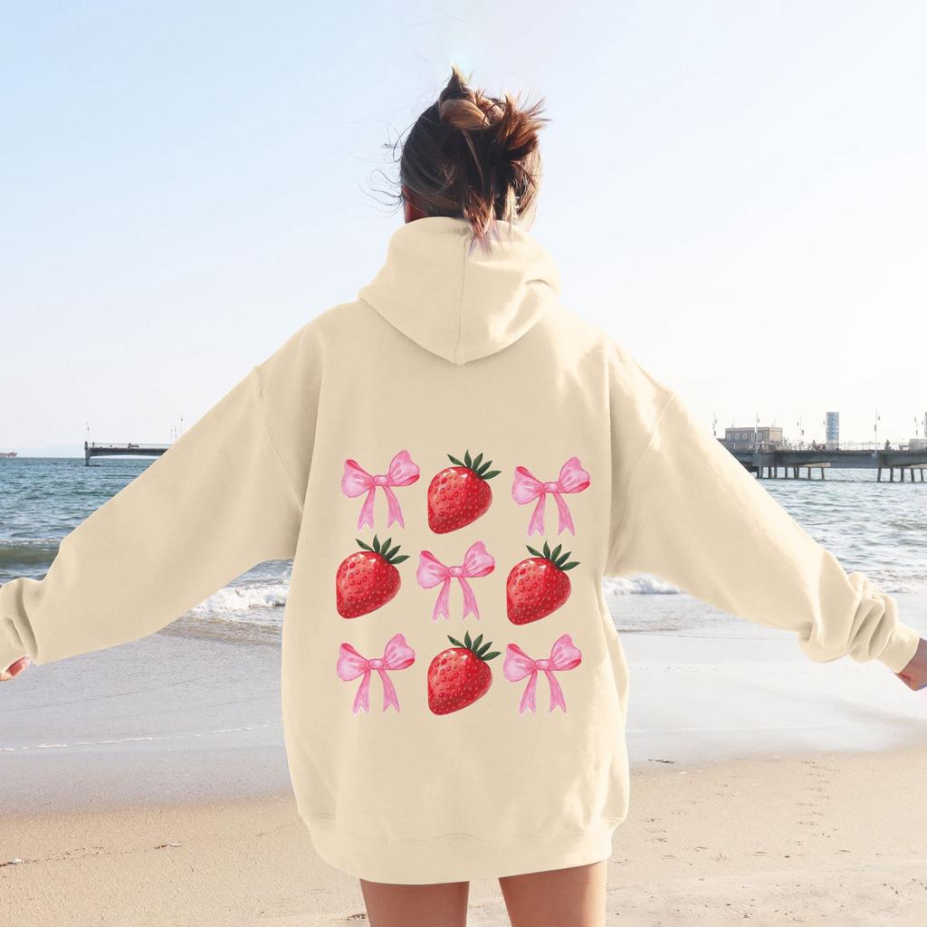 Толстовки для девочек-подростков с длинным рукавом и принтом букв, повседневные графические толстовки с капюшоном, пуловер с завязками, симпатичная толстовка большого размера