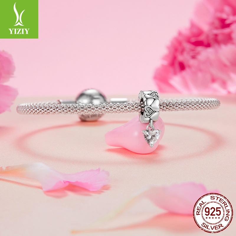 S925 Silver Love Silicone Bead Barrier, Wind Personalized Diy Bracelet Beaded Accessories