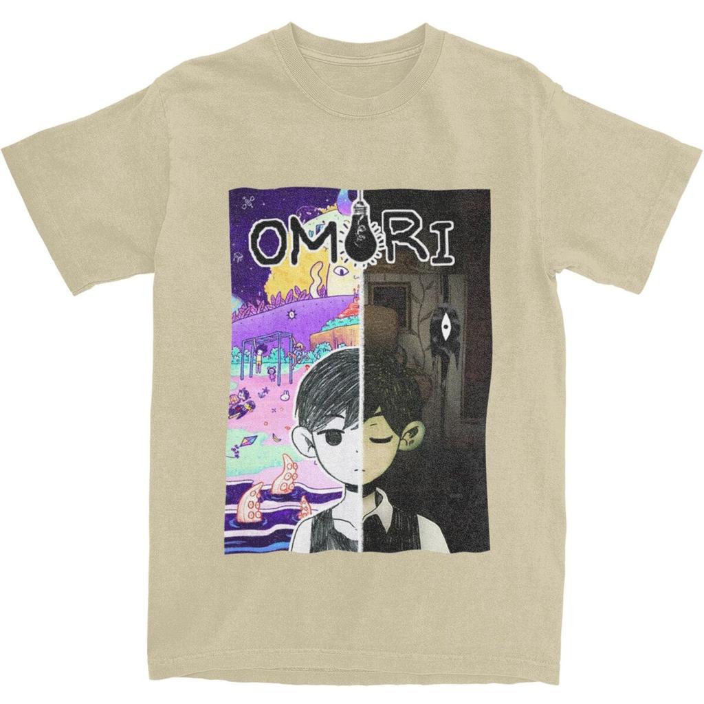 Anime Game Omori TShirt Unisex Y2K Retro 100 Cotton T Shirts Summer Crew Neck Harajuku Tee Shirt Wholesale Big Size Tops