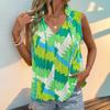 YYFS Women's Fashion Casual Summer Spring Plant Print Sleeveless V-Neck Blouses & Shirts