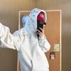 Унисекс Ретро Худи с Цветочной Вышивкой - Универсальный Свободный Крой для Осени/Зимы