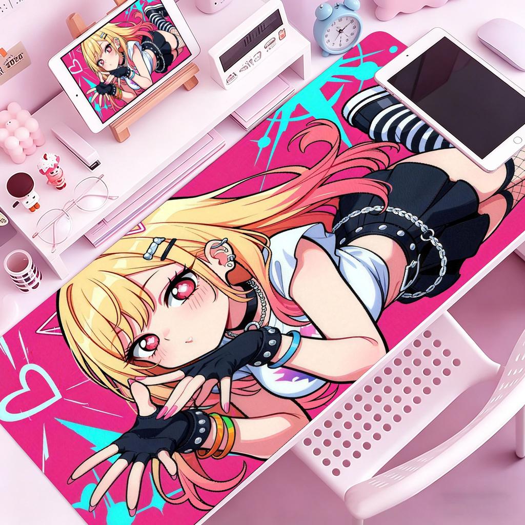 Милая Аниме Kitagawa Marin MMy DressUp Darling Коврик для мыши Большой Игровой коврик для мыши со прошитыми краями Утолщенный коврик для стола ПК