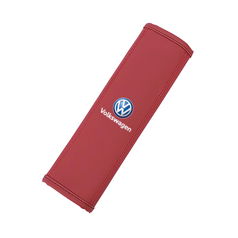 T23-Car Seat Belt Cover For Volkswagen Golf Phaeton GTI Teramont Passat Car Interior Leather Safety Belt Shoulder Protector keychainVSOA1