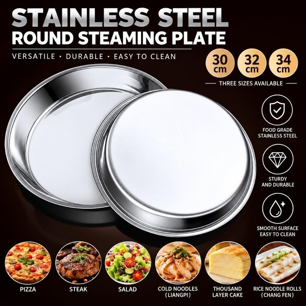 Rustproof Stainless Steel Pizza Pan Stainless Steel Stainless Steel Dining Dish Restaurant