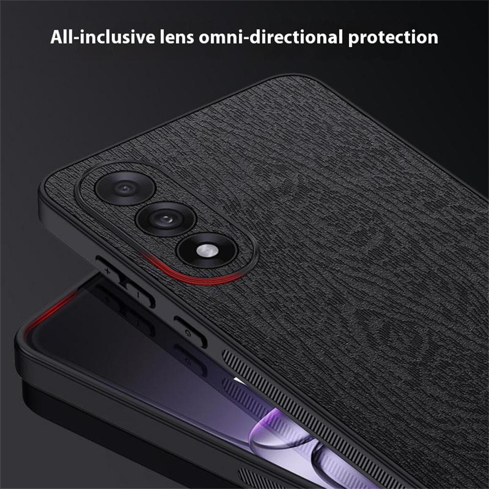 For OnePlus Ace 5 Ultra 5G Case Wood Texture PU Leather Coated PC TPU Phone Cover