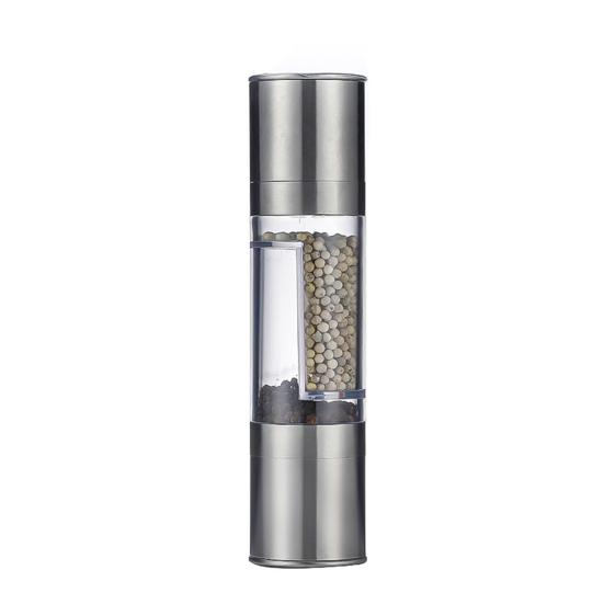Pepper Grinder 2-in-1 Adjustable Coarseness Stainless Steel Manual Salt Pepper Spice Mill Home Supply
