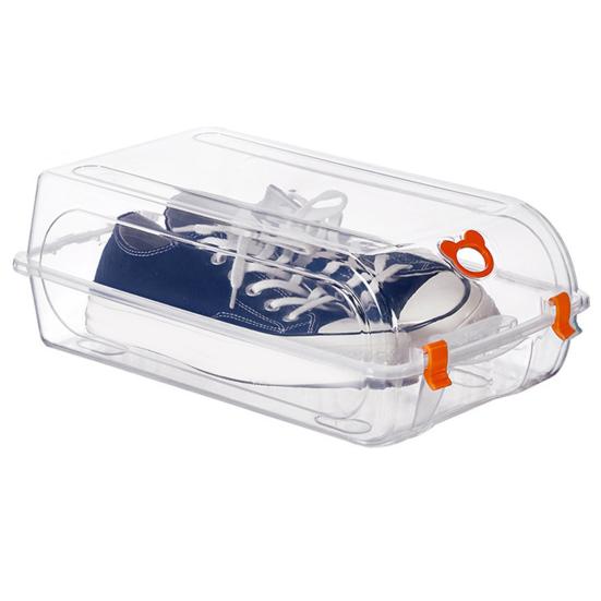 Shoe Storage Box Protect Ventilation Holes Design Transparent Space-saving Plastic Organizer Box for Home