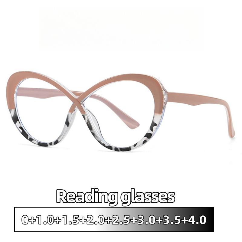 Fashion Personality Presbyopia Glasses Oval Intersect Frames Eyeglasses Anti-Blue Light Eyewear Ultra Light Unisex Glasses