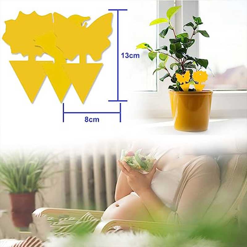 50 шт./компл., ловушка для насекомых, ловушка для мух, ловушка для мошек в помещении, клейкая наклейка-ловушка, двусторонняя водонепроницаемая желтая наклейка, защита растений, фрукты и фрукты