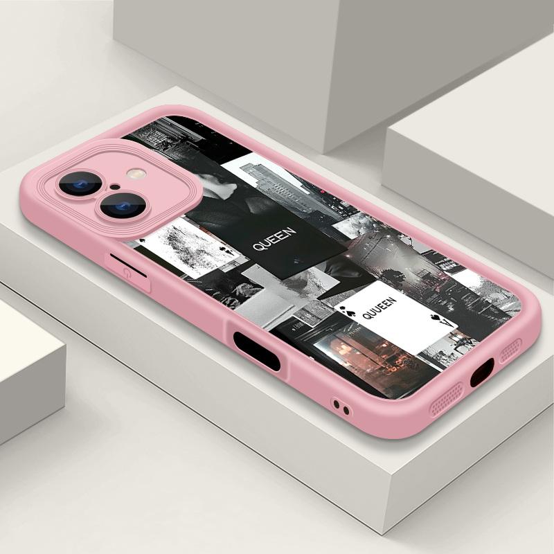Чехол для iPhone 16 Pro Max 15 Pro 14 Plus 13 12 11 XS XR 8 7 с рисунком туза пик и королевы, противоударный, мягкий, из силикона, матовый, из ТПУ