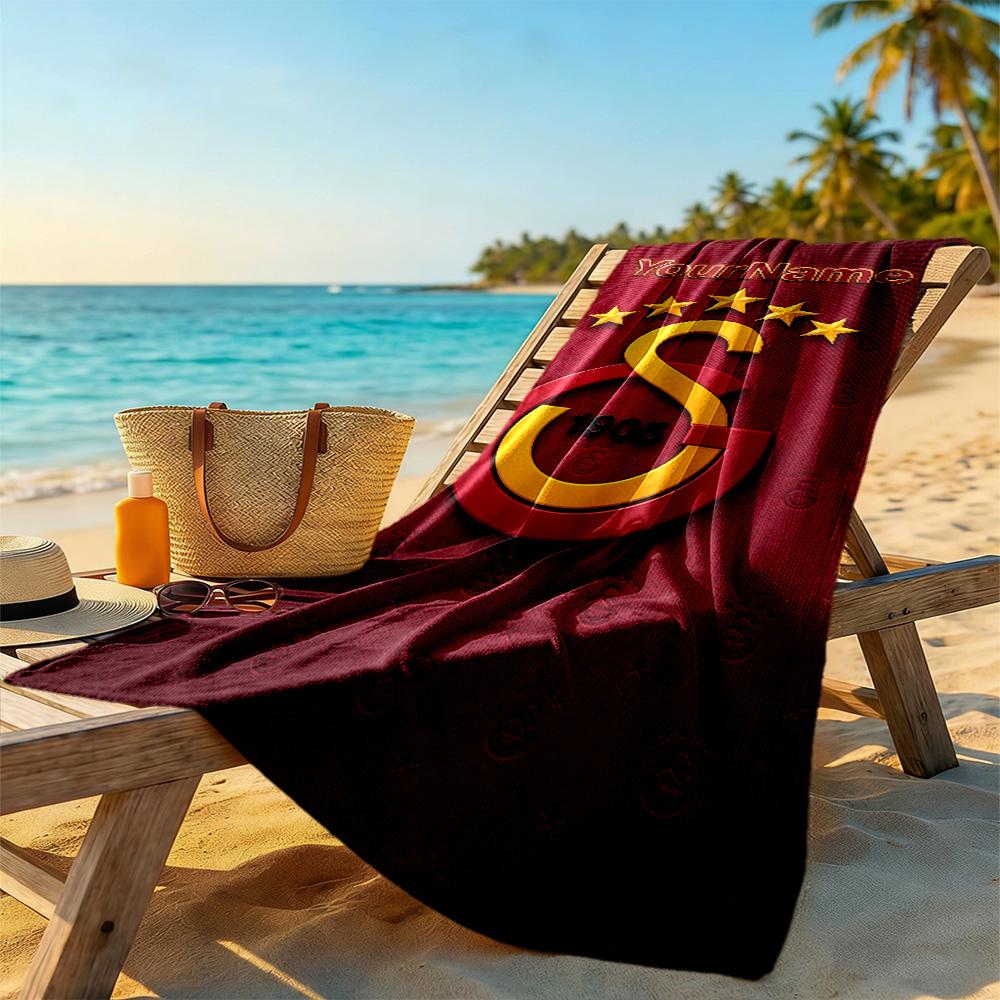 Galatasaray Customize Text Beach Towel High Absorbency Quickdry Suitable For Swimming Gym Camping Yoga Vacation