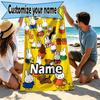 Custom Name Personalized Miffy Print Beach Towel, for Trip Camping Beach Party Home Decor, Birthday Gift for Family & Friends