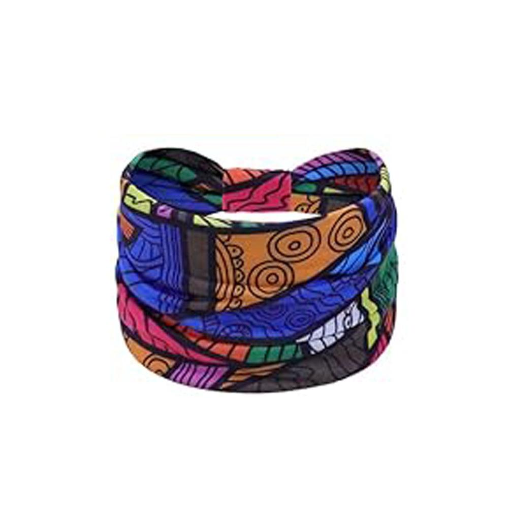 Hairband Bohemian Print Yoga Sports Headband Antiperspirant Sweat-Absorbent Elastic Cotton Headband Knotted Headband
