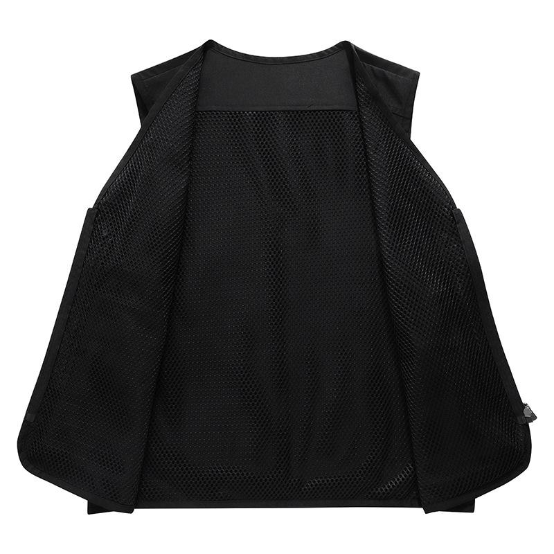 M-5XL Large Size Men's Solid Color Jacket Casual Coat Multi-pocket Sleeveless Vest Spring And Autumn Loose Vest Men's Clothing