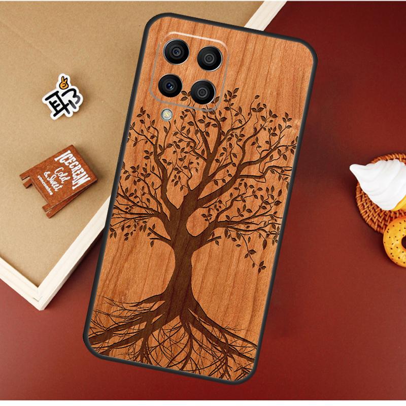 Tree Flower Bamboo Wood Case For Samsung Galaxy M21 M20 M23 M31 M11 M54 M14 M34 M13 M52 M32 M12 M16 M36 M56 M15 M55