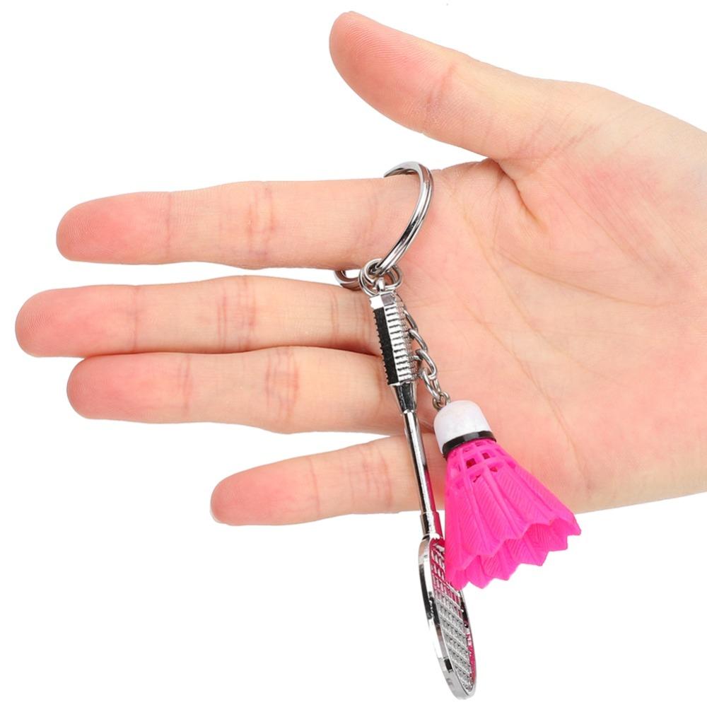 6pcs Lightweight Material Badminton Keychain Compact Size Sports Keychain For Sports Lovers