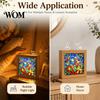 Decorative Lighted Puzzle Art DIY Acrylic LED Night Light, Christmas Town Jigsaw Lamp, Hand Light Assembled for Bedroom Desktop Warm White Lighting