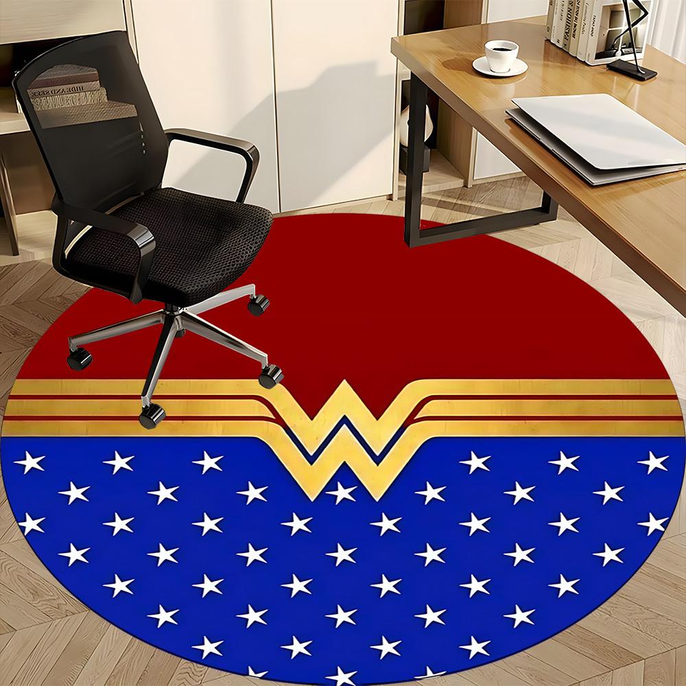 1 шт. Круглый ковер Wonder Woman для офиса, под офисные стулья, в спальню, гостиную, домашний декор, Декор для комнаты, Доступен в различных размерах