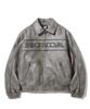 Phyps Motorcycle Engineered Leather Piping Motorcycle Jacket Gray
