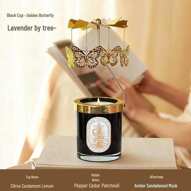 Rotating Soy Wax Scented Candle Holder - Birthday Gift & Home Decor