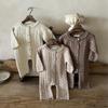 Unisex Baby Winter Cotton Knitted Sweater Jumpsuit: Long, Twisted Wool Design