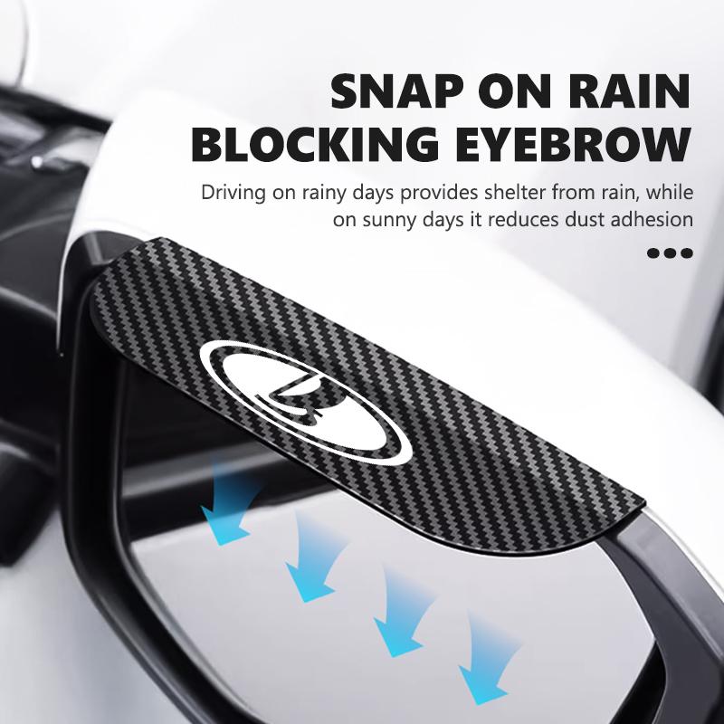 Carbon Fiber Car Rear View Mirror Rain Eyebrow Shield Sun Visor Accessories For Lada Xray Granta Largus Kalina Largus PrioraWW2
