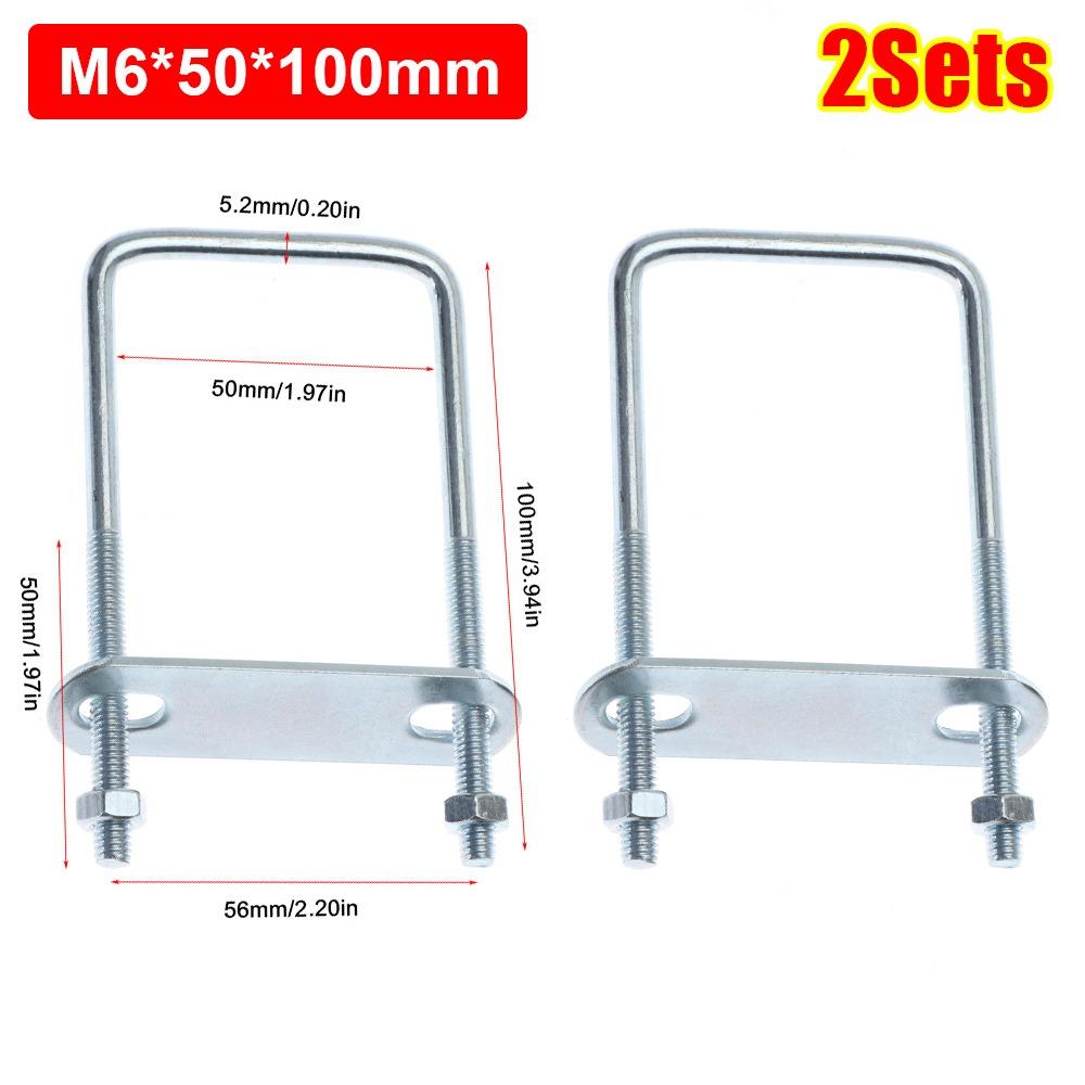 2 комплекта с перегородкой квадратный хомут под прямым углом U-болт квадратный болт прочный трубный U-хомут