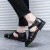 Fashion All-match Sandaly Hollow Out Casual Flats New Leather Men's Sandals Outdoor Summer Beach Shoes Comfortable Male Roman Sandals