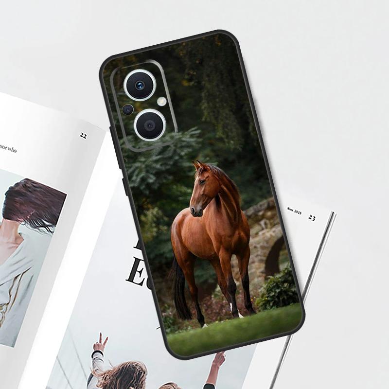 Чехол Животное Лошадь Для OPPO Find X8 X6 X9 Pro OPPO Reno 14F 11F 12F 13F 7 8 Lite 10 11 12 13 14 Pro Обложка