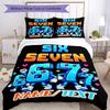 3PC Custom Name "Six Seven Adventure" Bedding Set Printed  Bedding Set Duvet Cover Closure Includes 1 Duvet Cover & 152 Pillowcases for Bedroom