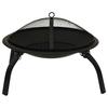 2 in 1 Fire Pit and Grill with Poker 56x56x49 cm Steel