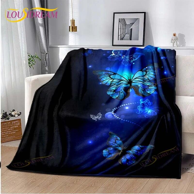 Одеяло с бабочкой, легкое мягкое плюшевое фланелевое одеяло для дивана, дивана, одеяло для пикника, одеяла для кроватей