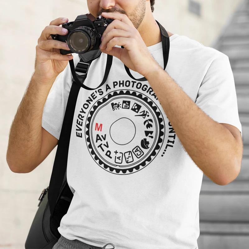 Футболка для мужчин Одежда Фотограф Печать Фотография Мужские Футболки Короткий Рукав Одежда Любитель Камер Женщины Мужчины Футболка Топ Одежда