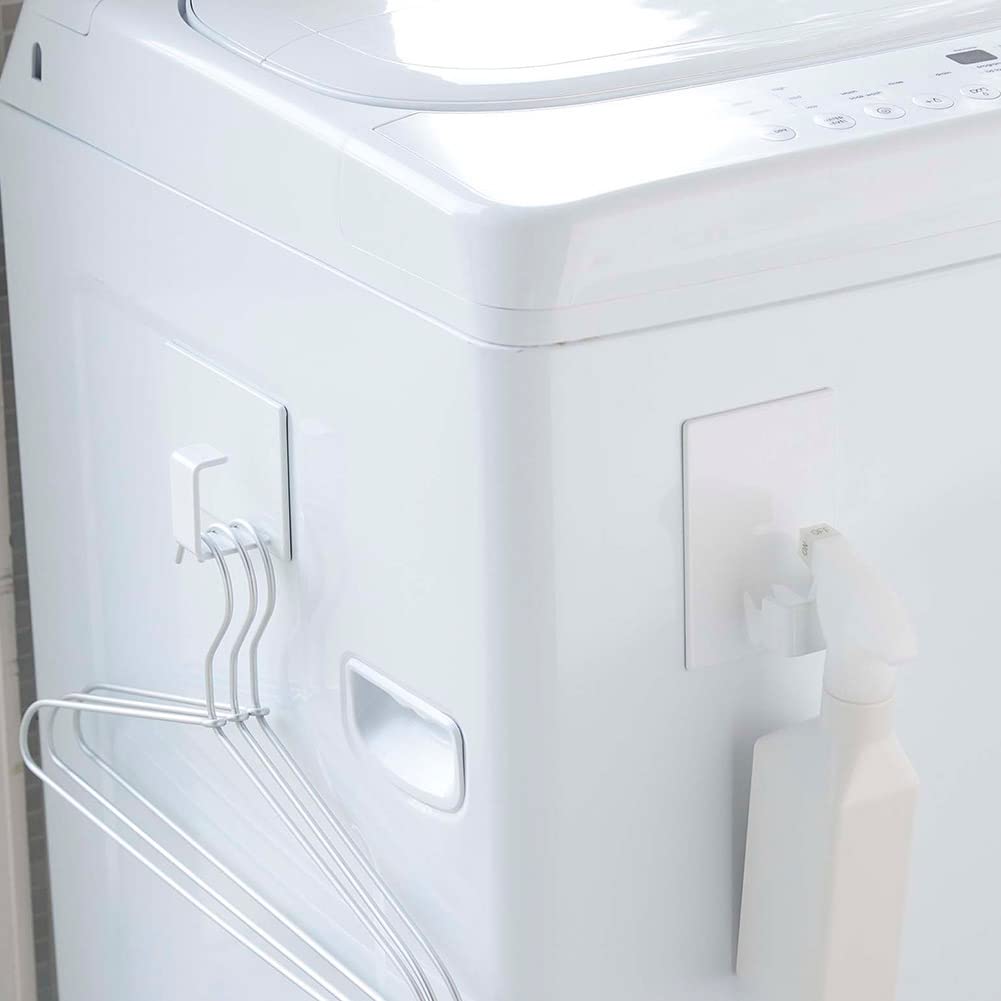 Магнитный держатель для корзины для белья Yamazaki Jitsugyo 5419, набор из 2 шт., белый, прибл.. Ш8XГ4.3XВ12см (за штуку), Плавающая башня, Организуйте