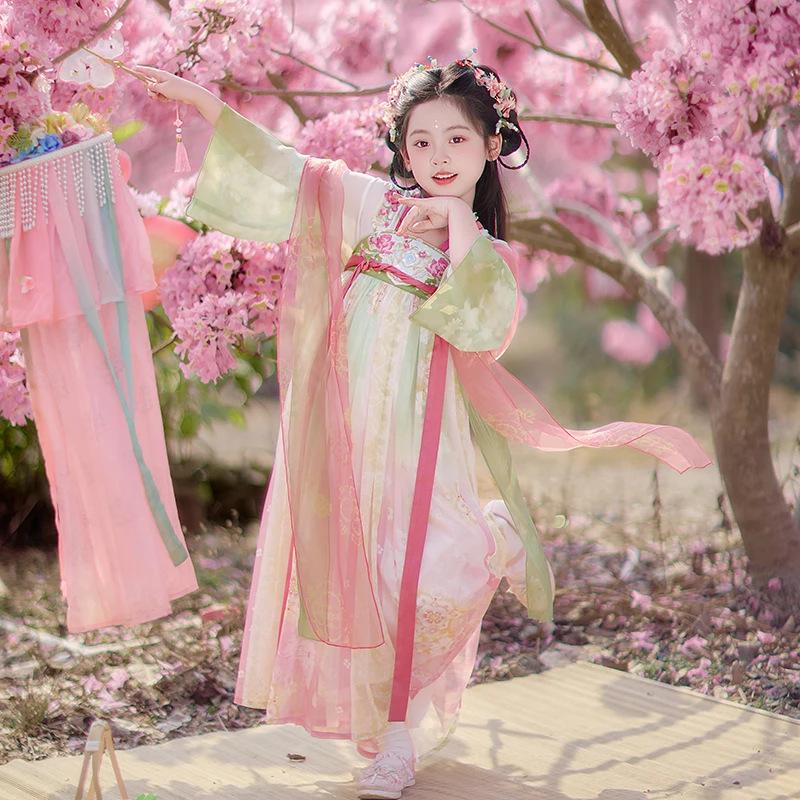 2026 Spring Girls' Hanfu Dress: Chest-Wrapping Ruqun with Heavy Embroidery - Chinese Style Fairy Outfit