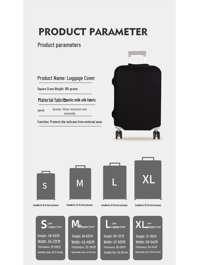 Elastic, Wear-Resistant Suitcase Cover for 24-30 Inch Luggage