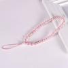 Crystal Beads Phone Short Lanyard Drop-Resistant Halter Lanyard DIY Girls' Solid Color Flat Beads