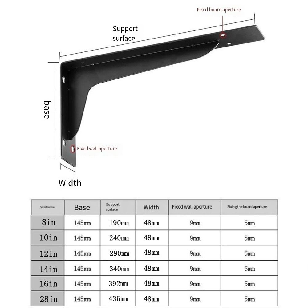 6-18IN Floating Shelf Brackets Heavy Duty Partition Rack Wall Shelf TV Cabinet