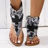 2025 New Ladies Clip Toe Flat Roman Comfortable Sandals Belt Large Size High Top Cool Sandals Wedge Slip On Sandals for Women