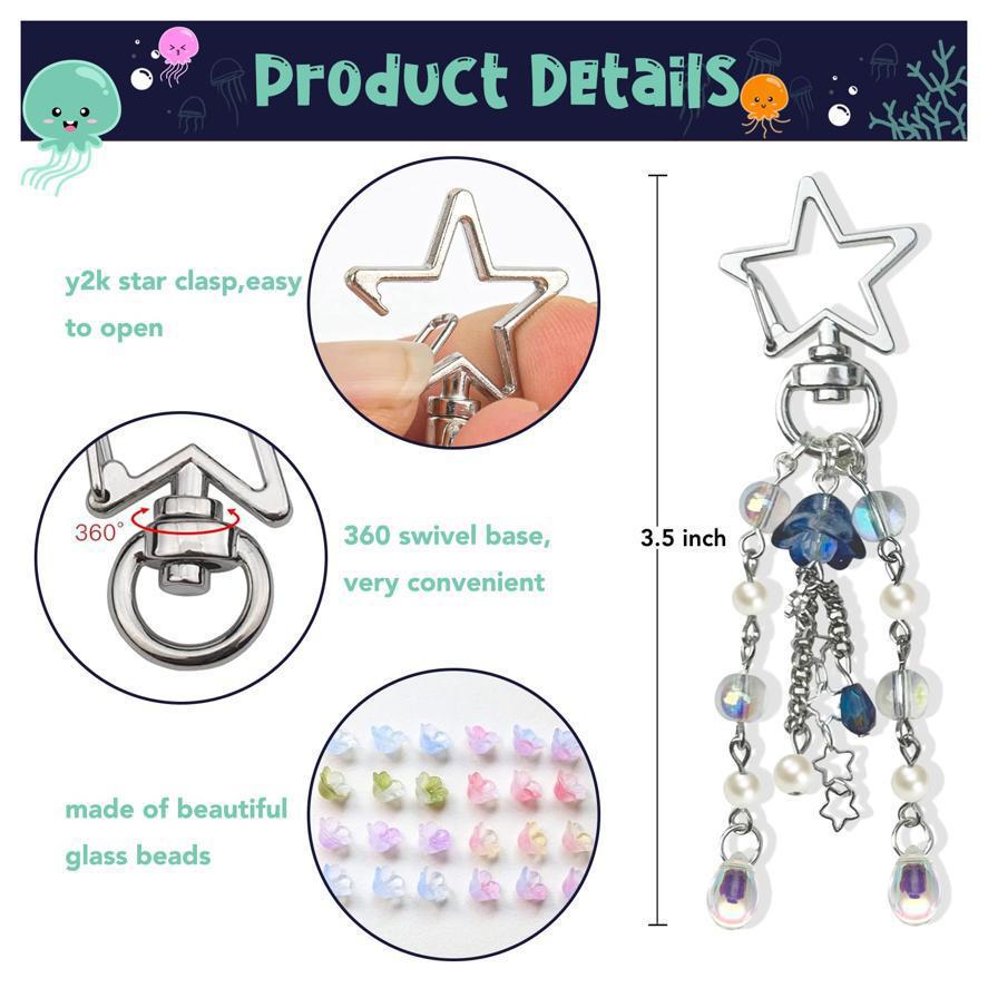 Jellyfish Car Keyring Charm - Y2K Keychain Accessory