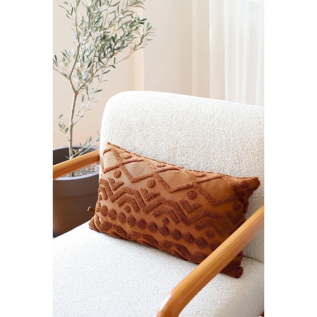 Bohemian Special Design Punch Pattern Rectangular Decorative Throw Pillow Cover Letta Brown